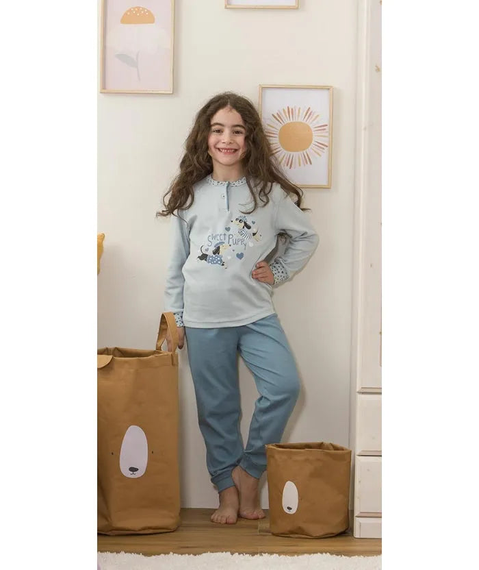 Pigiama invernale bambina/ragazza interlock Gary 3183