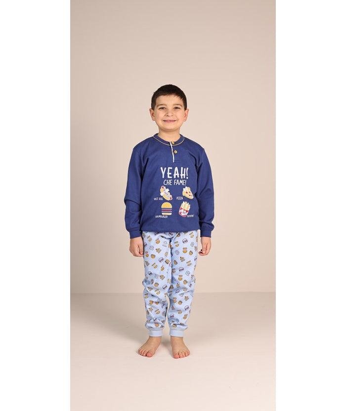 Pigiama invernale bambino cotone felpato Gary 2060