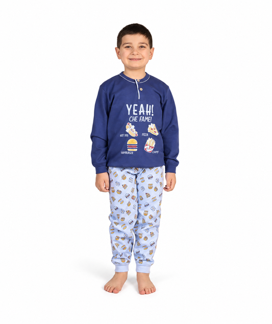 Pigiama invernale bambino cotone felpato Gary 2060