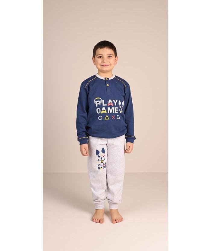 Pigiama invernale bambino cotone felpato Gary 2061