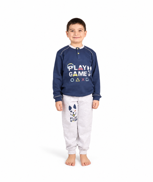 Pigiama invernale bambino cotone felpato Gary 2061