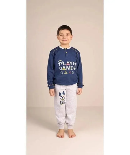 Pigiama invernale bambino cotone felpato Gary 2061