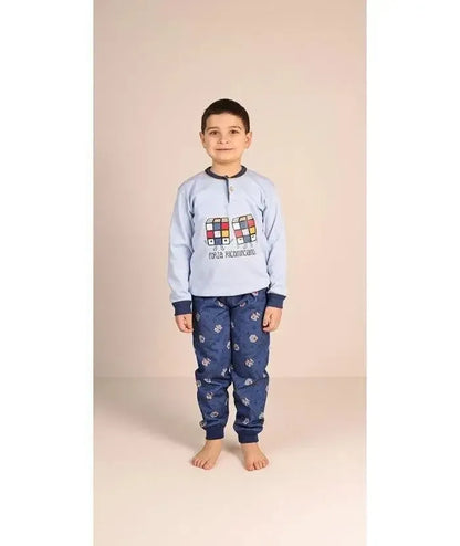 Pigiama invernale bambino cotone felpato Gary 2064