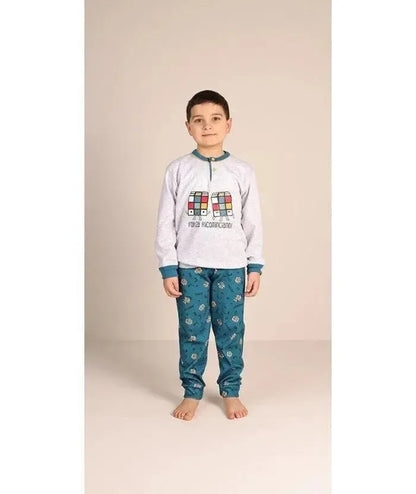 Pigiama invernale bambino cotone felpato Gary 2064