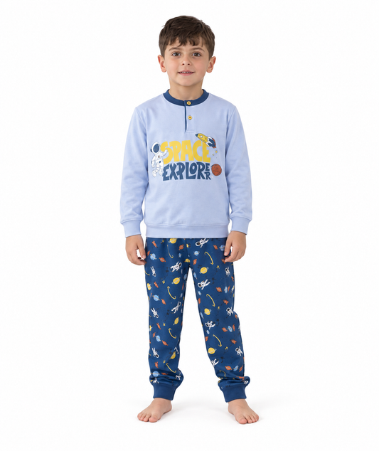Pigiama invernale bambino cotone felpato Gary 2222
