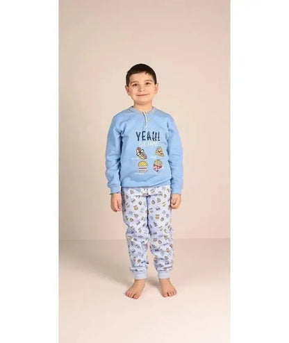 Pigiama invernale bambino cotone felpato Gary 3060