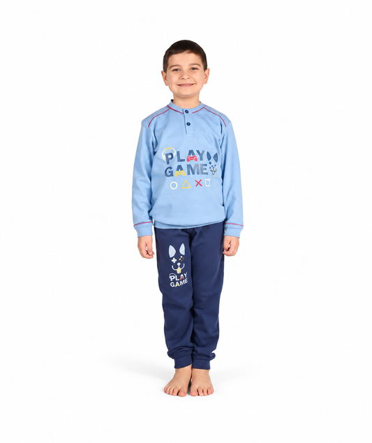 Pigiama invernale bambino cotone felpato Gary 3061