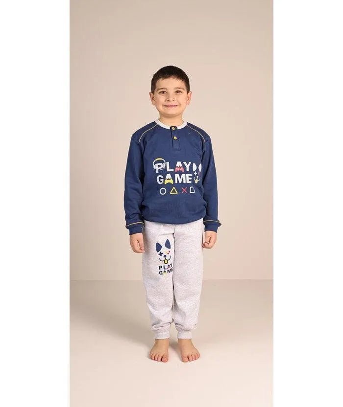 Pigiama invernale bambino cotone felpato Gary 3061
