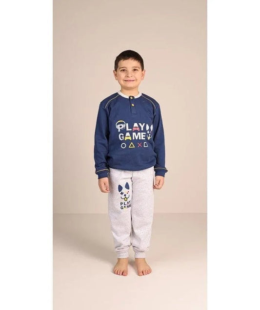 Pigiama invernale bambino cotone felpato Gary 3061