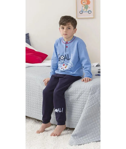 Pigiama invernale bambino cotone felpato Gary 3220
