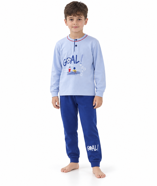 Pigiama invernale bambino cotone felpato Gary 3220