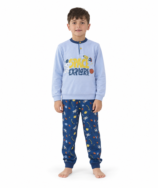 Pigiama invernale bambino cotone felpato Gary 3222
