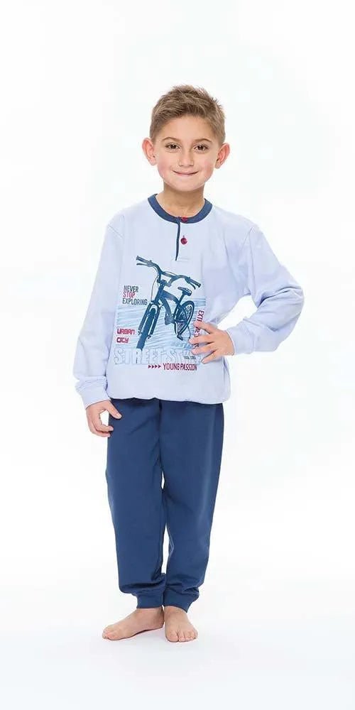 Pigiama invernale bambino cotone felpato Gary S30045