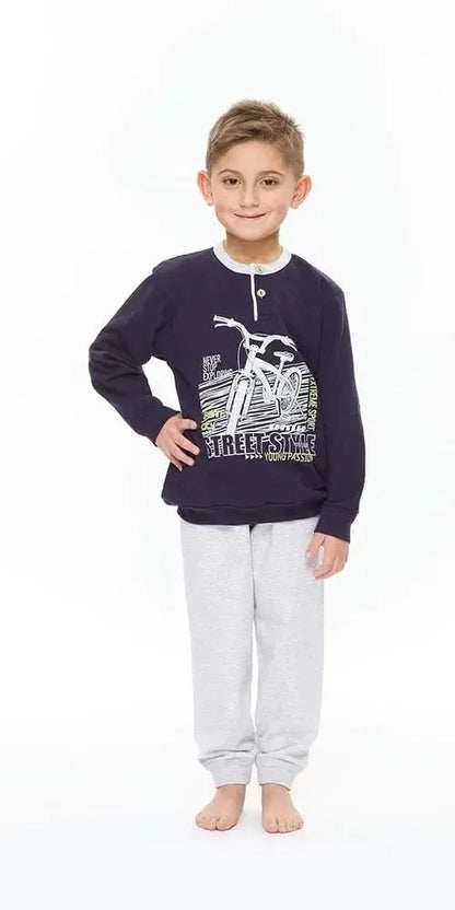 Pigiama invernale bambino cotone felpato Gary S30045