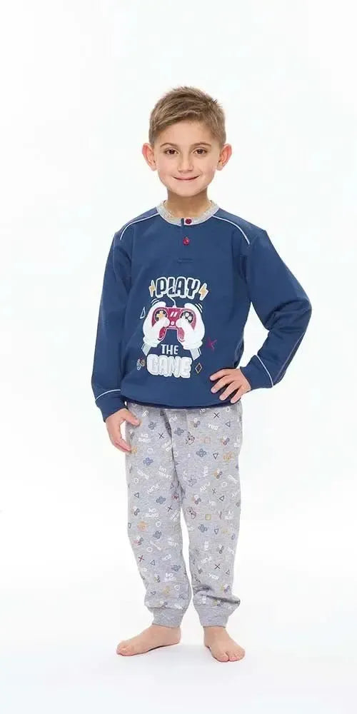 Pigiama invernale bambino cotone felpato Gary S30047