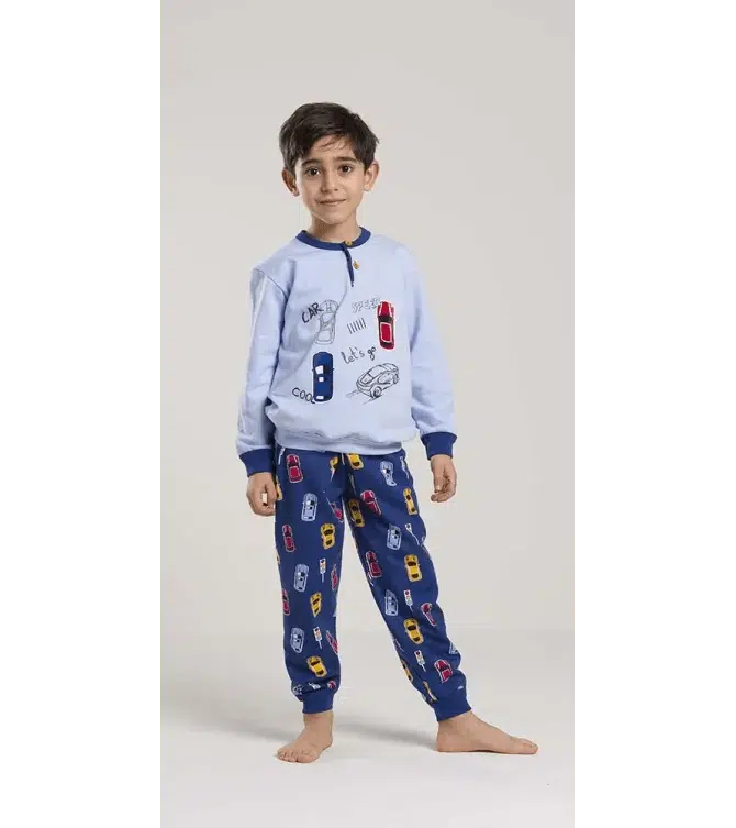 Pigiama invernale bambino cotone felpato Gary V30045