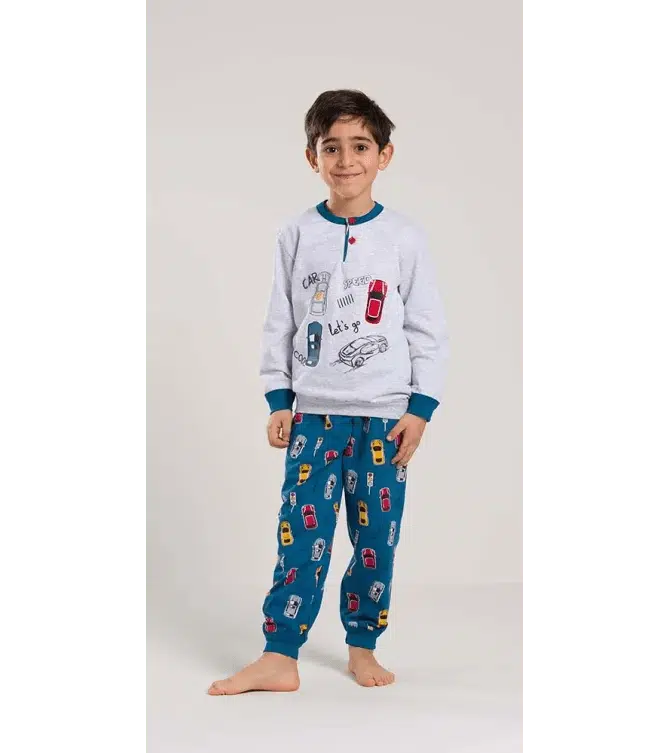 Pigiama invernale bambino cotone felpato Gary V30045