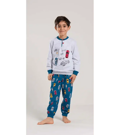Pigiama invernale bambino cotone felpato Gary V30045