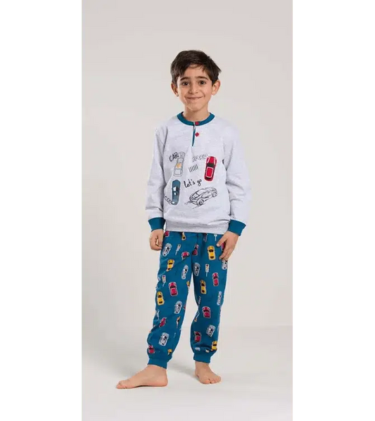 Pigiama invernale bambino cotone felpato Gary V30045