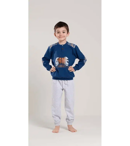 Pigiama invernale bambino cotone felpato Gary V30047