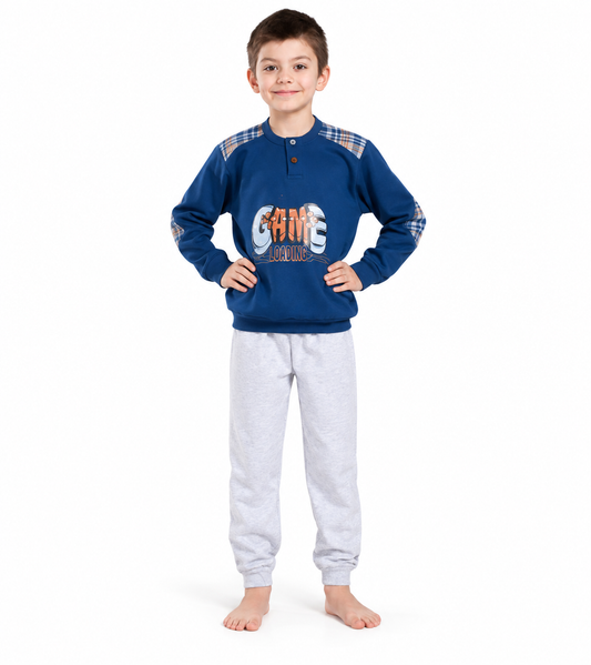 Pigiama invernale bambino cotone felpato Gary V30047