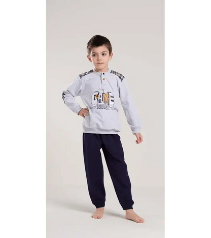 Pigiama invernale bambino cotone felpato Gary V30047