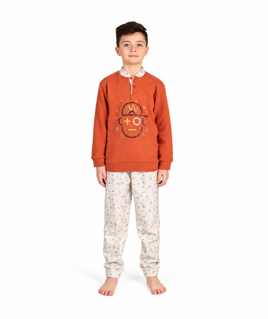 Pigiama invernale bambino flanellato Punto Milano Gary 3091