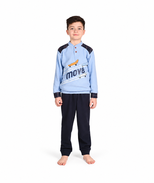 Pigiama invernale bambino flanellato Punto Milano Gary 3093