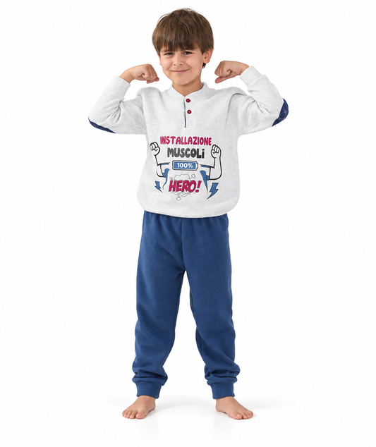 Pigiama invernale bambino flanellato Punto Milano Gary 3249