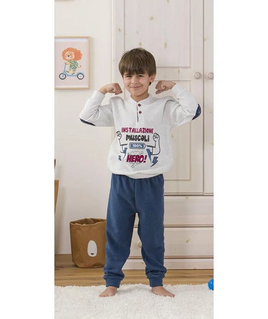 Pigiama invernale bambino flanellato Punto Milano Gary 3249