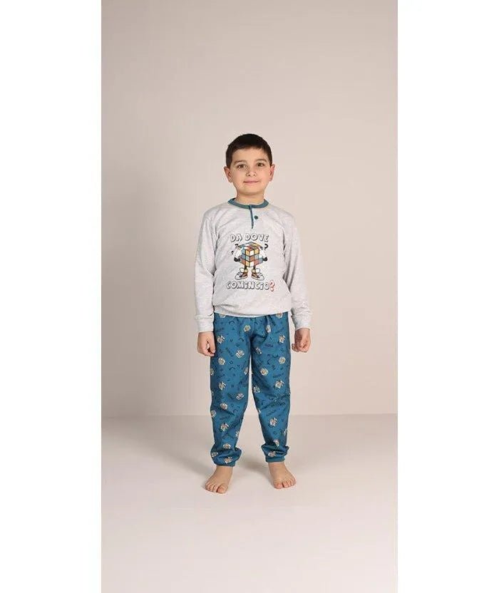 Pigiama invernale bambino/ragazzo interlock Gary 3035