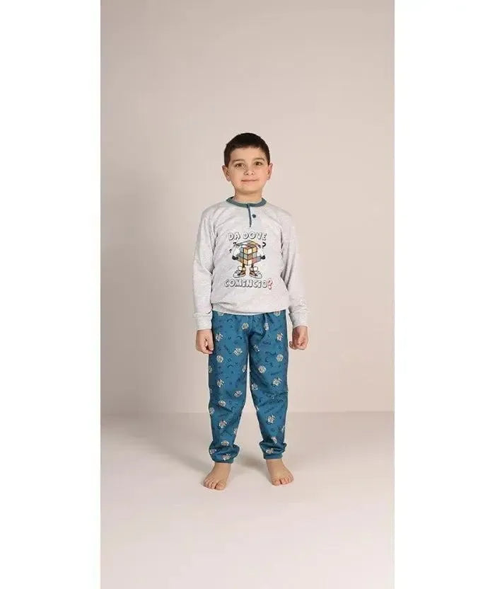 Pigiama invernale bambino/ragazzo interlock Gary 3035
