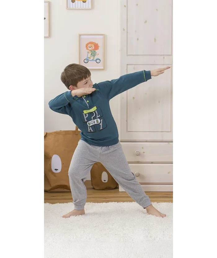 Pigiama invernale bambino/ragazzo interlock Gary 3196