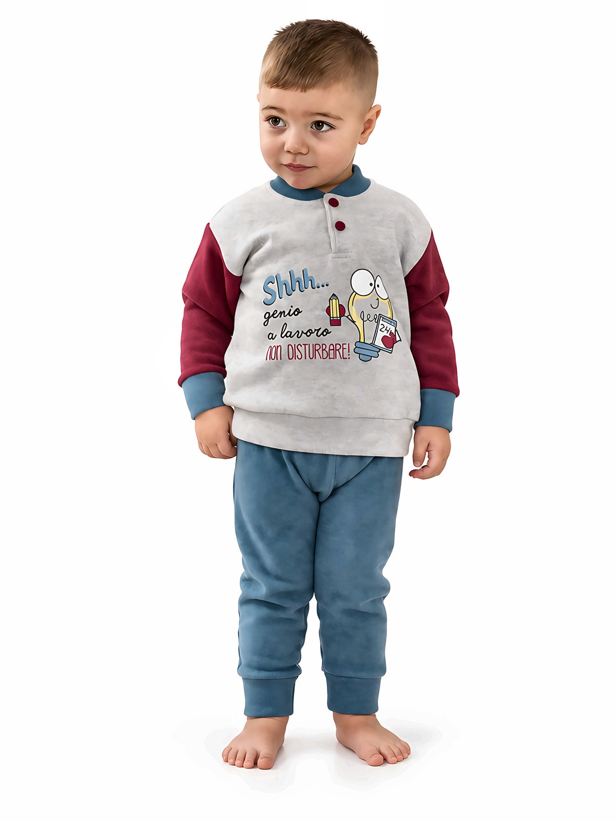 Pigiama invernale neonato bambino Gary in punto Milano 1173 - BORDEAUX