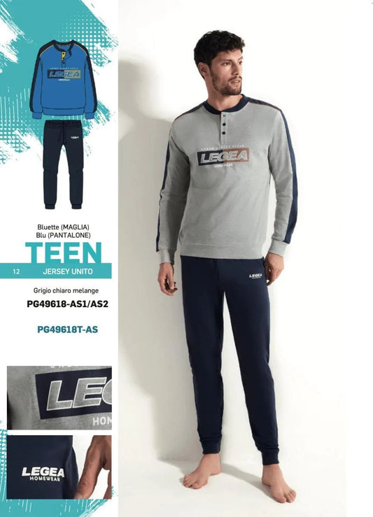 Pigiama lungo uomo Legea 100% cotone PG49618