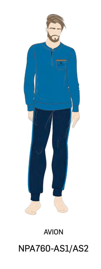 Pigiama lungo uomo Nottingham 100% cotone NPA760