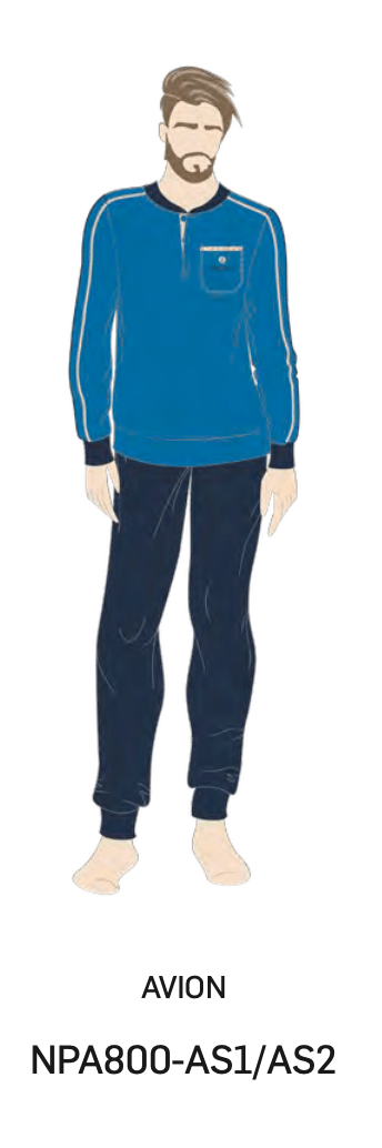 Pigiama lungo uomo Nottingham 100% cotone NPA800