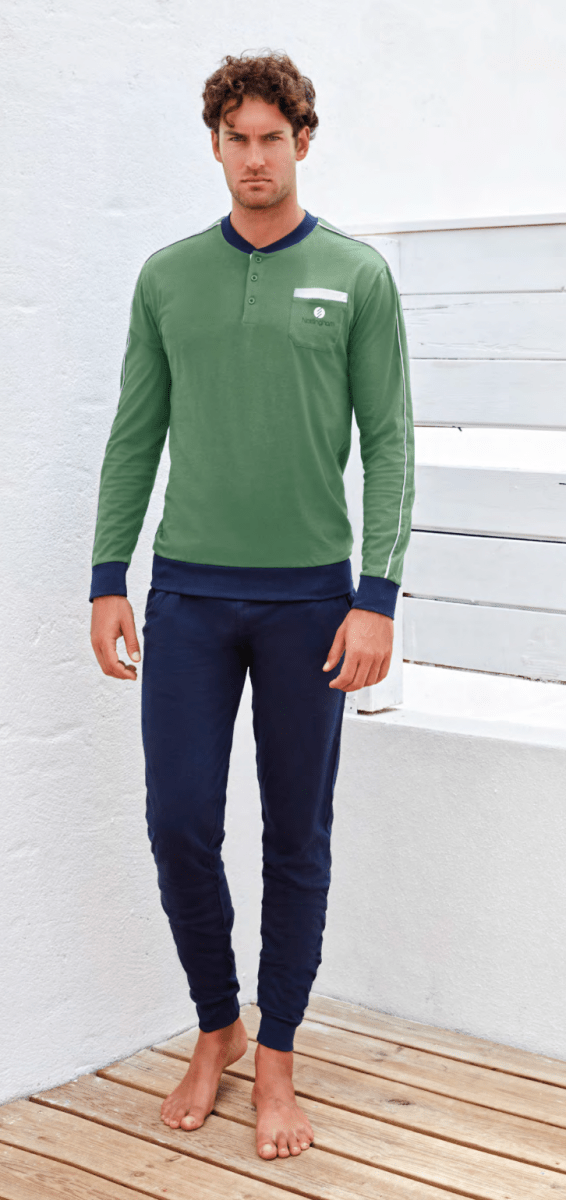 Pigiama lungo uomo Nottingham 100% cotone NPA800