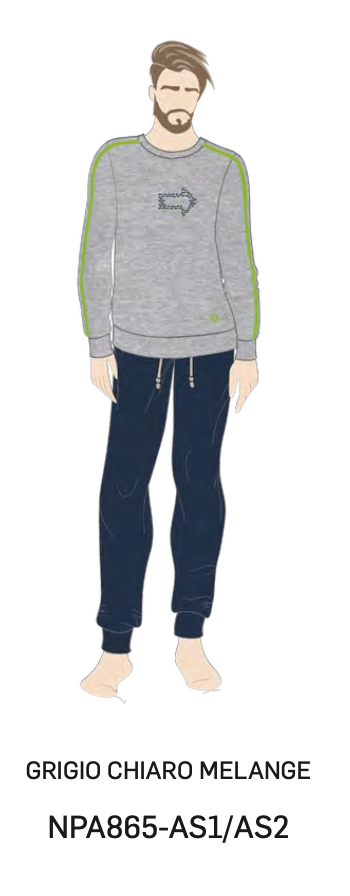 Pigiama lungo uomo Nottingham 100% cotone NPA865