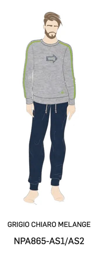 Pigiama lungo uomo Nottingham 100% cotone NPA865