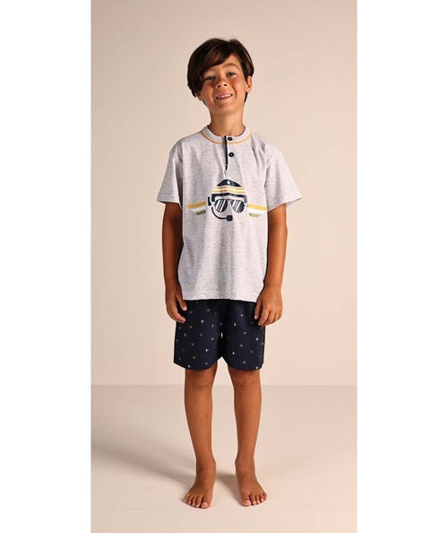 Pigiama mezza manica pantaloncino bambino jersey puro cotone Gary 2158