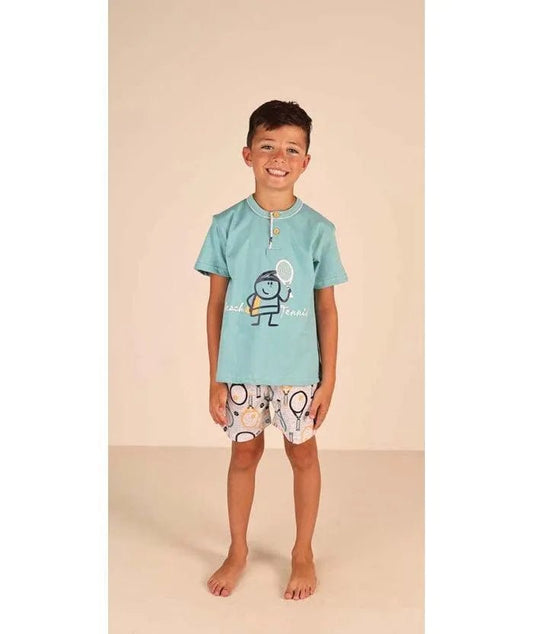 Pigiama mezza manica pantaloncino bambino jersey puro cotone Gary Z25085
