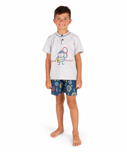 Pigiama mezza manica pantaloncino bambino jersey puro cotone Gary Z25085