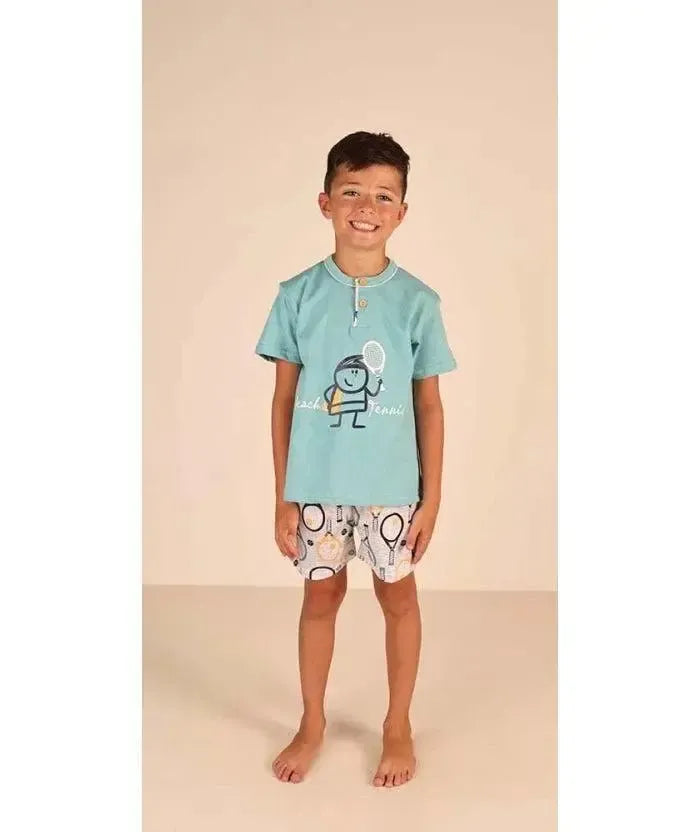 Pigiama mezza manica pantaloncino bambino jersey puro cotone Gary Z25085