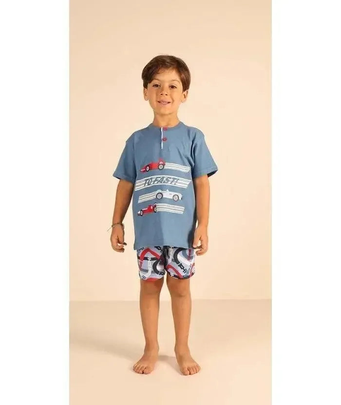 Pigiama mezza manica pantaloncino bambino jersey puro cotone Gary Z35080