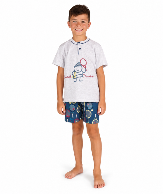 Pigiama mezza manica pantaloncino bambino jersey puro cotone Gary Z35085
