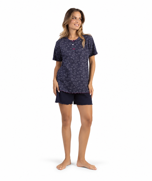 Pigiama mezza manica pantaloncino donna Jersey Gary 5369