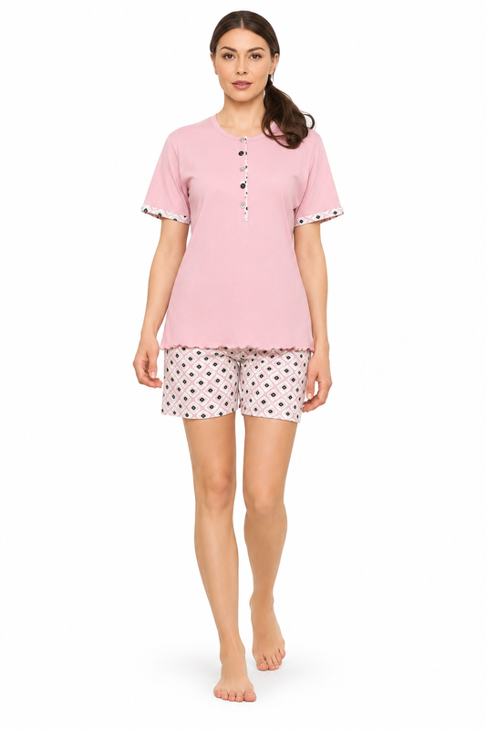 Pigiama mezza manica pantaloncino donna Jersey Gary U55102