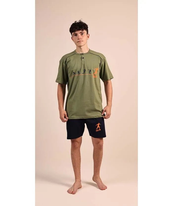 Pigiama mezza manica pantaloncino ragazzo jersey puro cotone Gary 4111