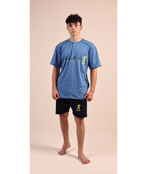 Pigiama mezza manica pantaloncino ragazzo jersey puro cotone Gary 4111